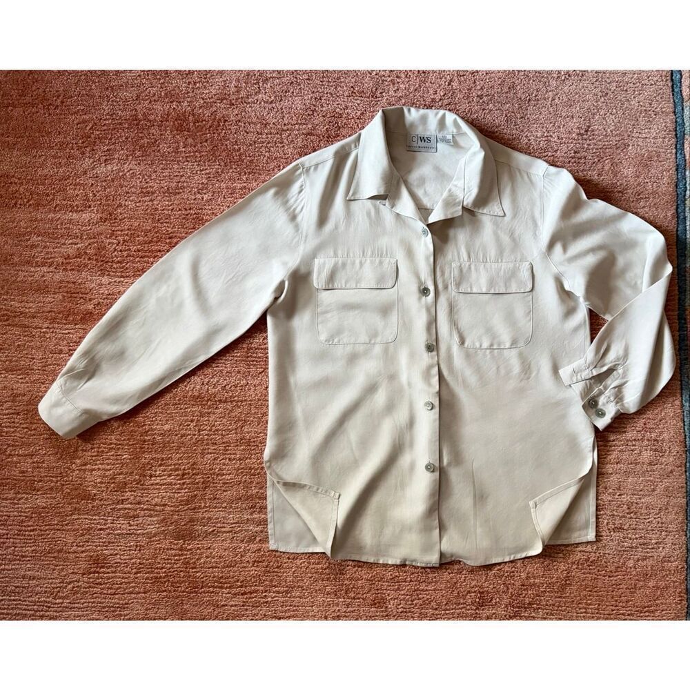 Chico’s CWS 100% Silk Button Front Blouse Size Small